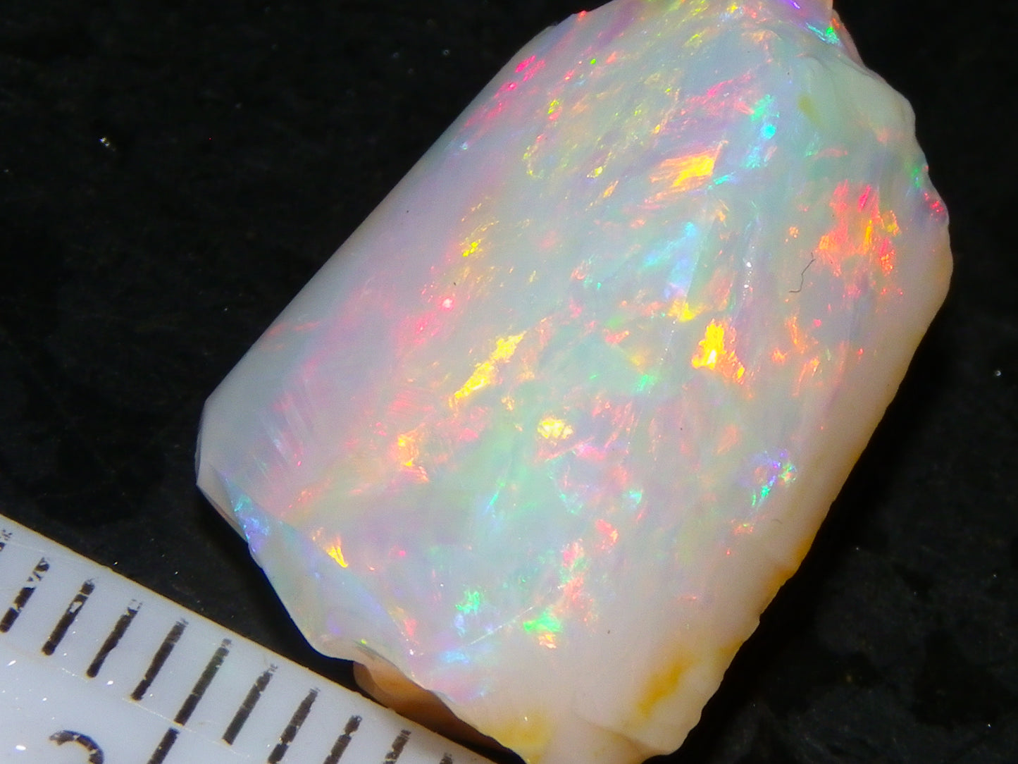 Gem Coober Pedy Opal Rub 8.6cts Red/Orange Multicolour Fires Australia Crystal