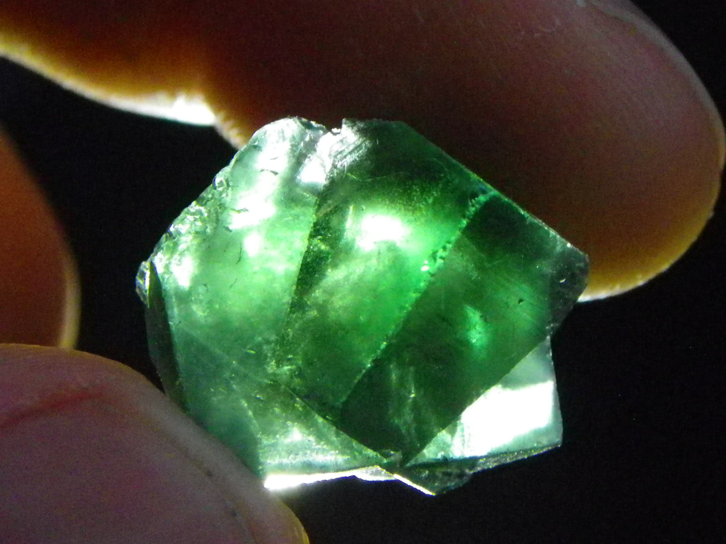 2 Nice Quality Green Fluorite Crystal specimens 79.4cts Diana Maria Mine Weardale UK