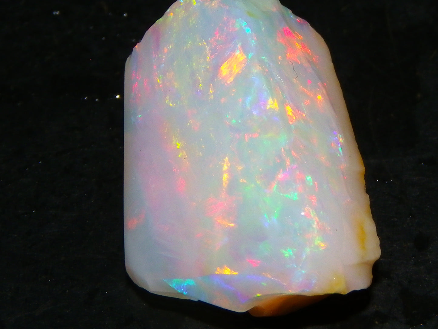 Gem Coober Pedy Opal Rub 8.6cts Red/Orange Multicolour Fires Australia Crystal