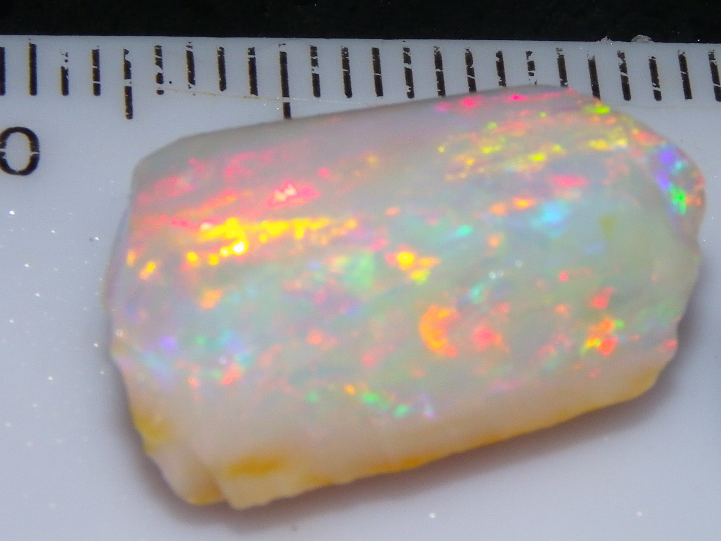 Gem Coober Pedy Opal Rub 8.6cts Red/Orange Multicolour Fires Australia Crystal