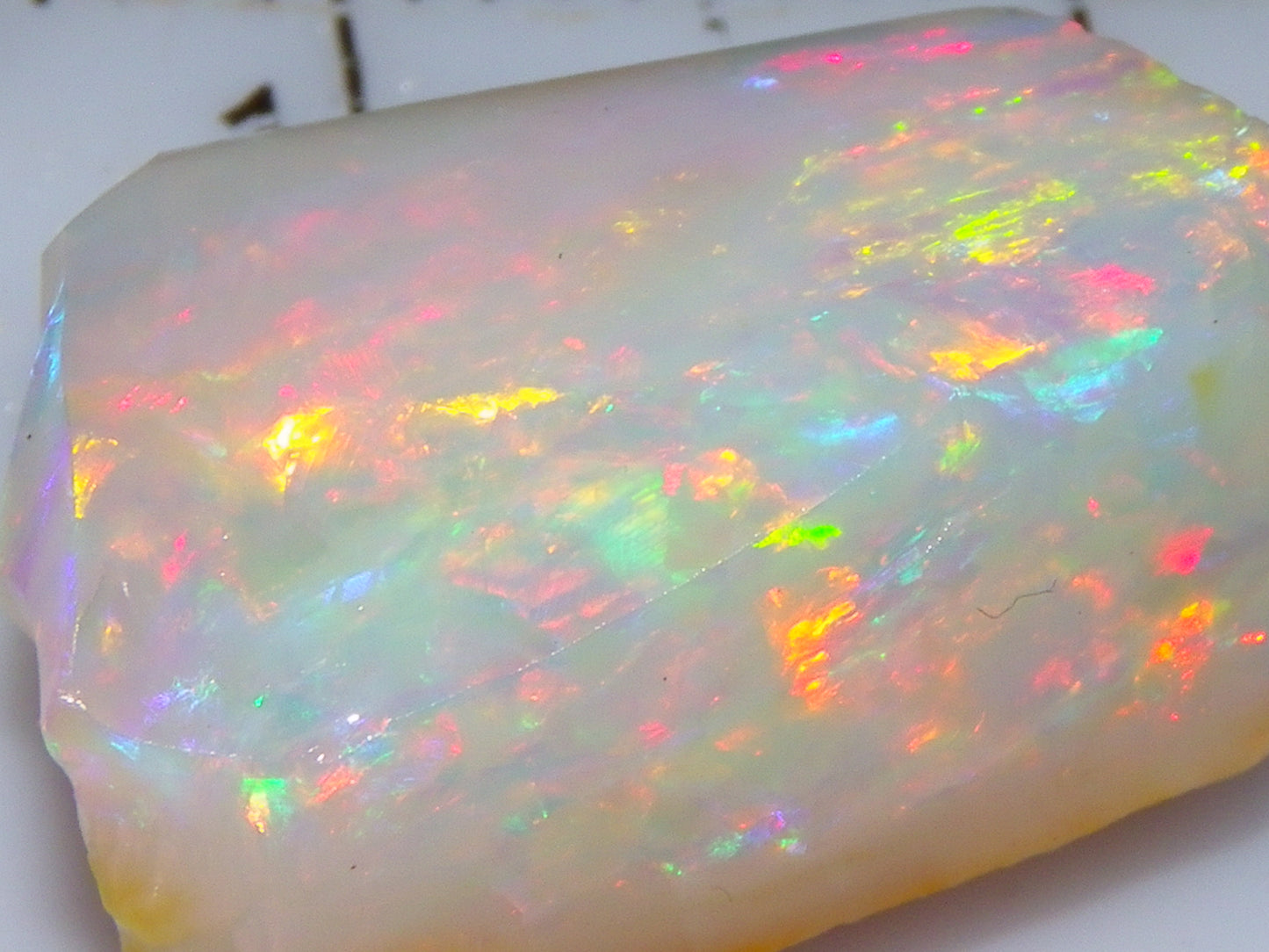 Gem Coober Pedy Opal Rub 8.6cts Red/Orange Multicolour Fires Australia Crystal