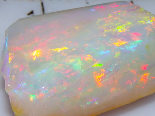 Gem Coober Pedy Opal Rub 8.6cts Red/Orange Multicolour Fires Australia Crystal