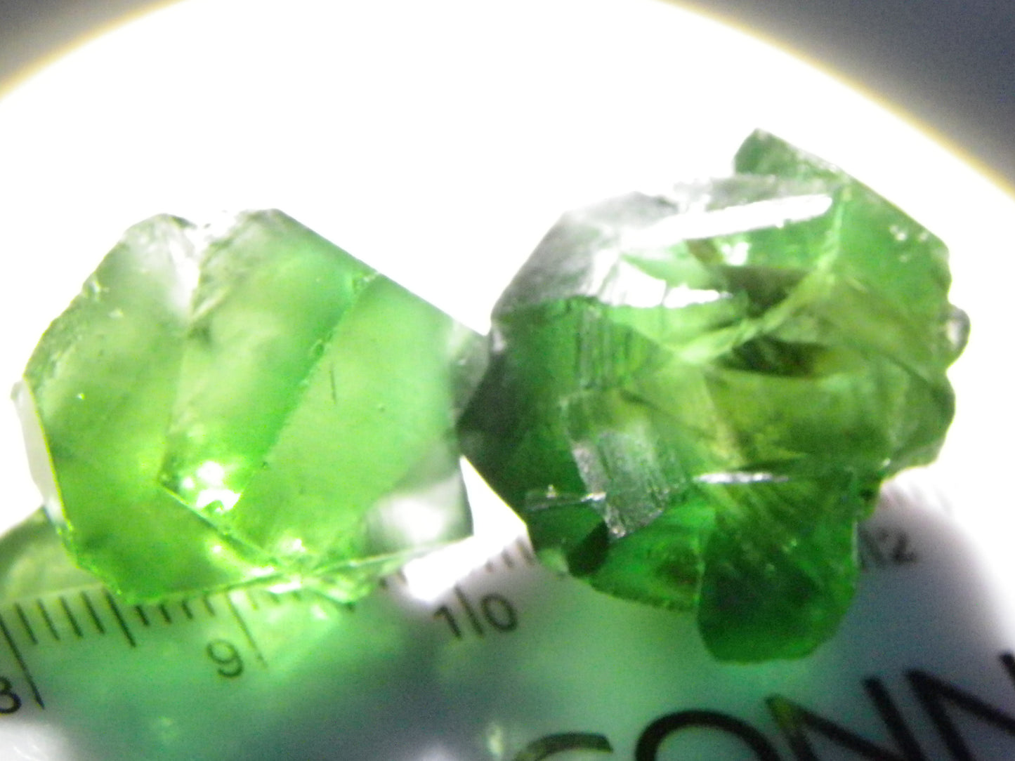 2 Nice Quality Green Fluorite Crystal specimens 79.4cts Diana Maria Mine Weardale UK