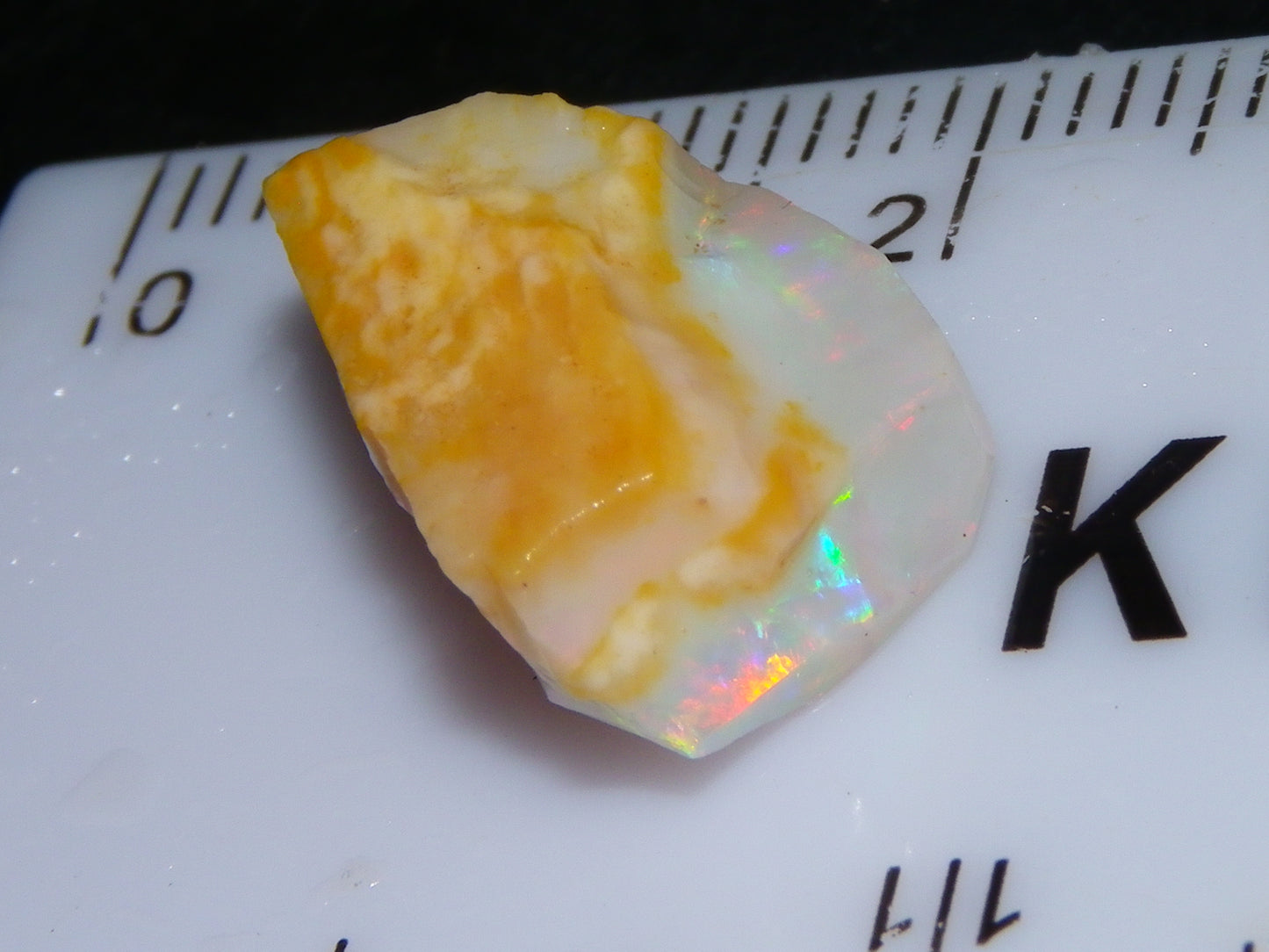 Gem Coober Pedy Opal Rub 8.6cts Red/Orange Multicolour Fires Australia Crystal