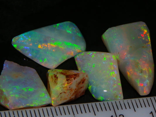 Nice Quality Rubbed/Rough Coober Pedy Opals 22.7cts seam/Fossil Fires :)