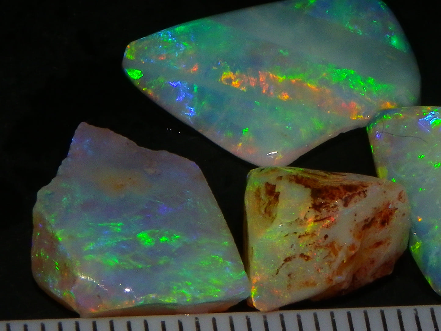 Nice Quality Rubbed/Rough Coober Pedy Opals 22.7cts seam/Fossil Fires :)