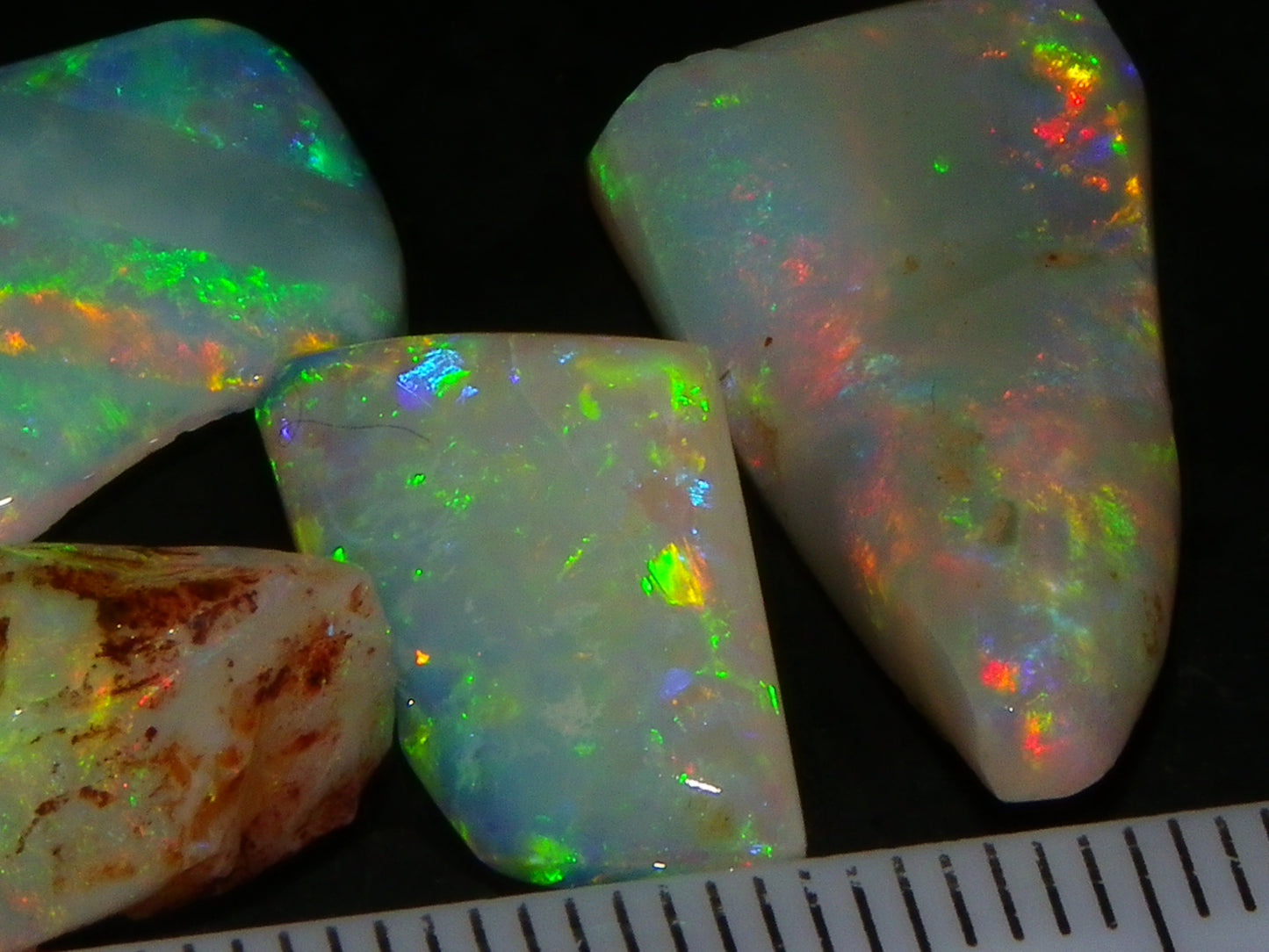 Nice Quality Rubbed/Rough Coober Pedy Opals 22.7cts seam/Fossil Fires :)