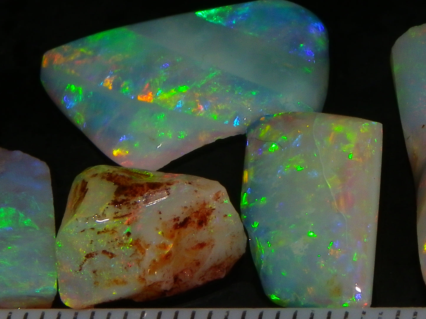 Nice Quality Rubbed/Rough Coober Pedy Opals 22.7cts seam/Fossil Fires :)