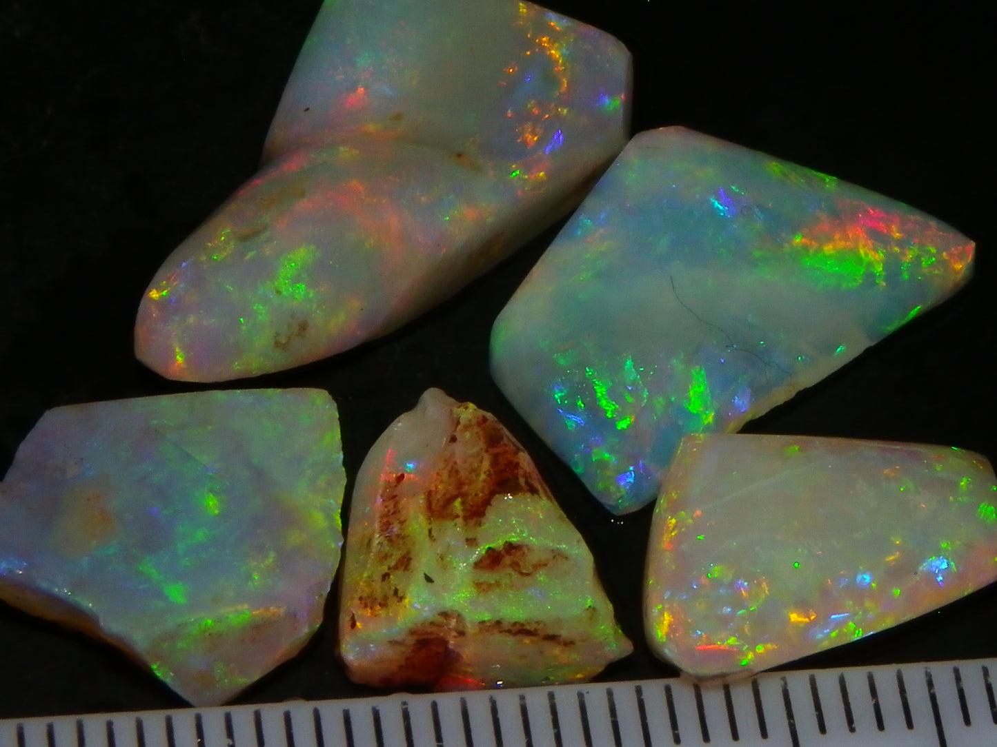 Nice Quality Rubbed/Rough Coober Pedy Opals 22.7cts seam/Fossil Fires :)