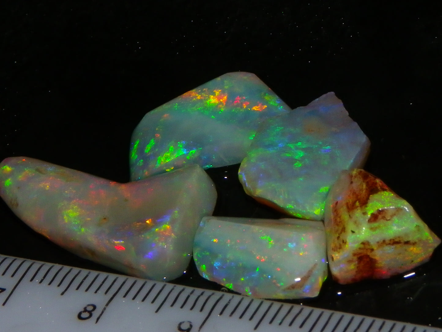 Nice Quality Rubbed/Rough Coober Pedy Opals 22.7cts seam/Fossil Fires :)