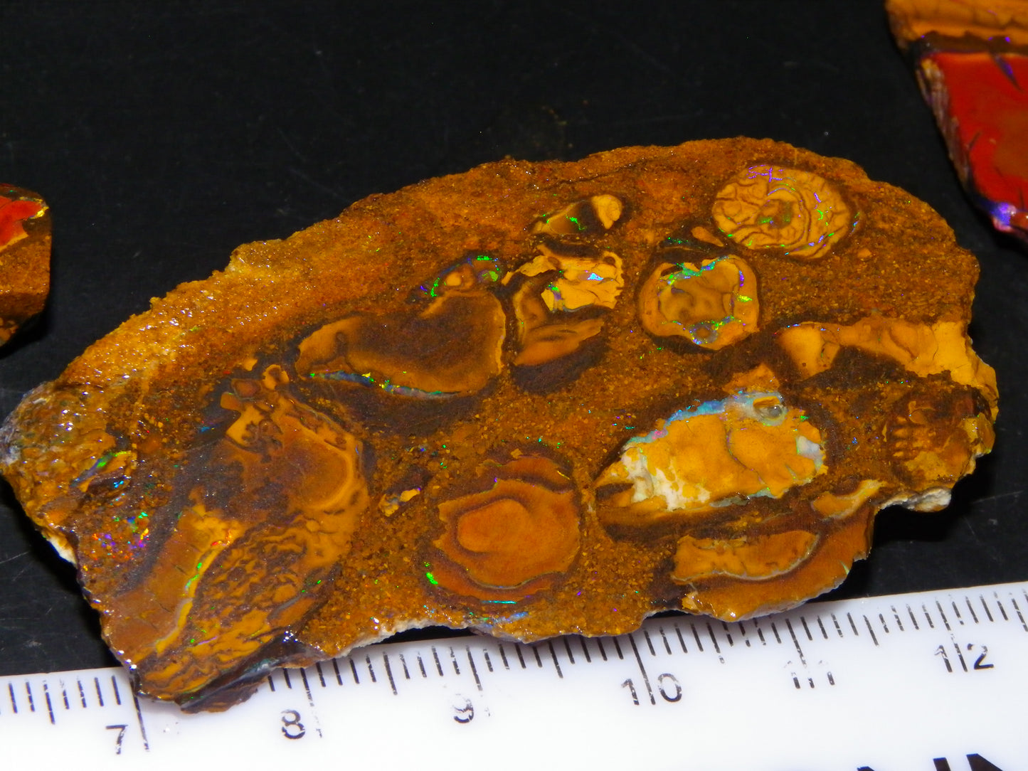 3 Nice Rough/Sliced Koroit Opals 402cts Queensland Australia Patterns/Fires/Nuts :)