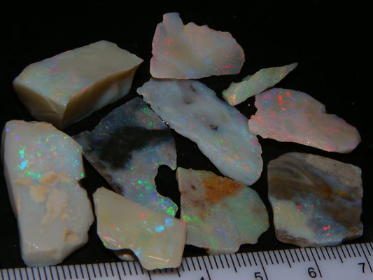 Nice Rough/Sliced Lightning Ridge Opals 79.8cts Multicolour Fires/Thin Specimens :)