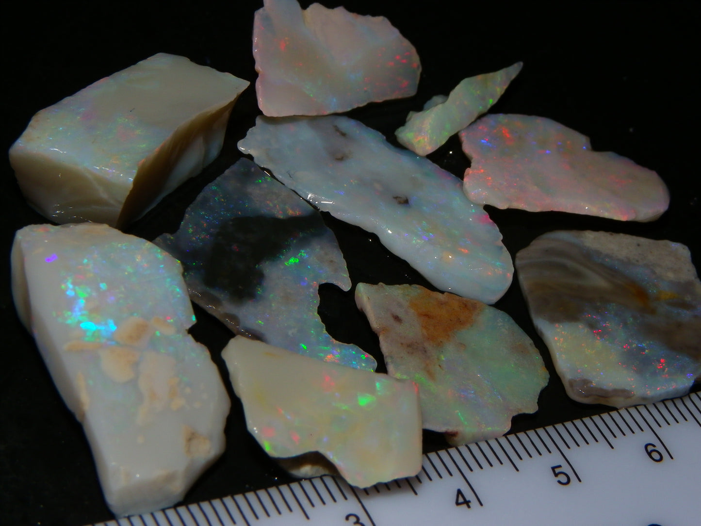 Nice Rough/Sliced Lightning Ridge Opals 79.8cts Multicolour Fires/Thin Specimens :)