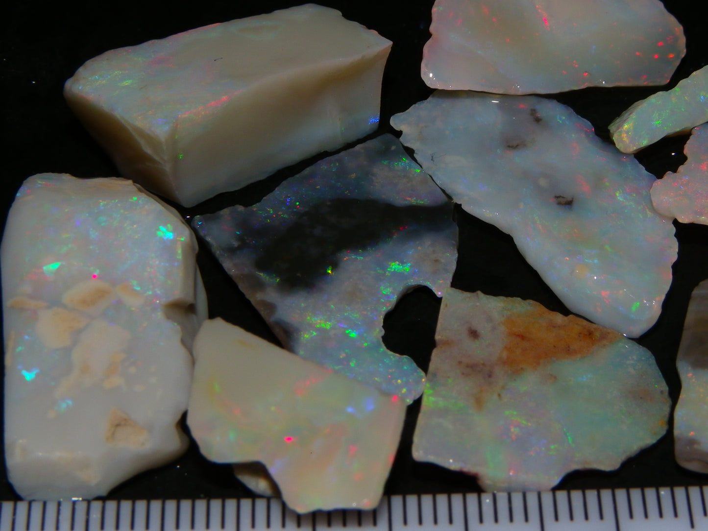 Nice Rough/Sliced Lightning Ridge Opals 79.8cts Multicolour Fires/Thin Specimens :)