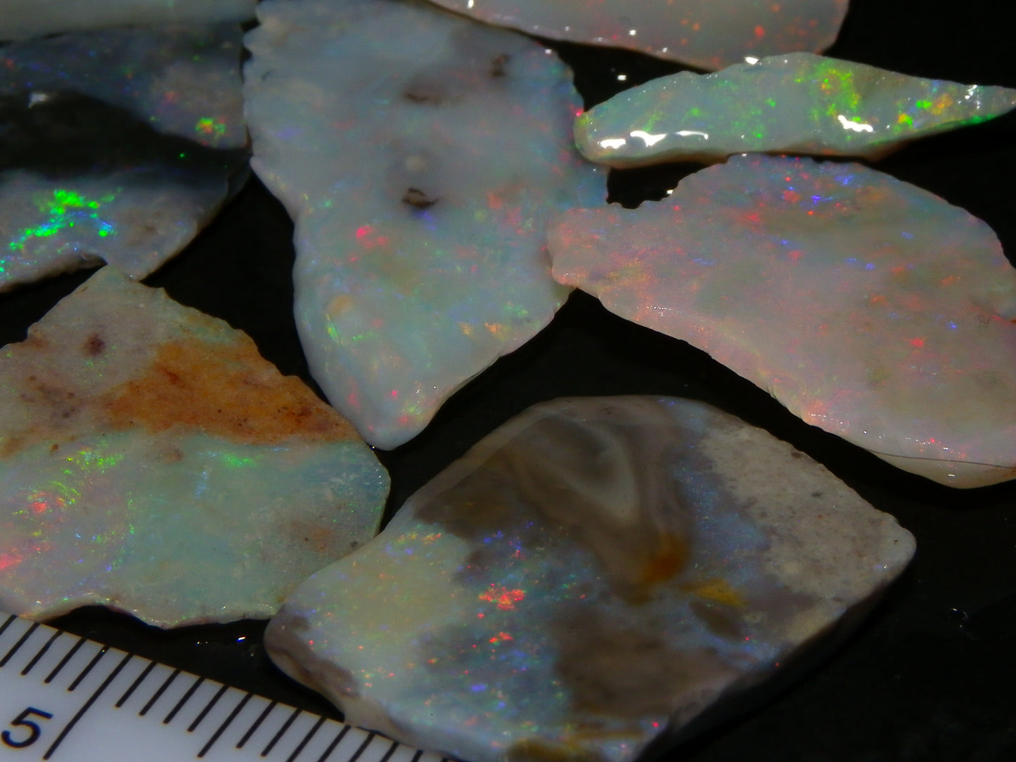 Nice Rough/Sliced Lightning Ridge Opals 79.8cts Multicolour Fires/Thin Specimens :)