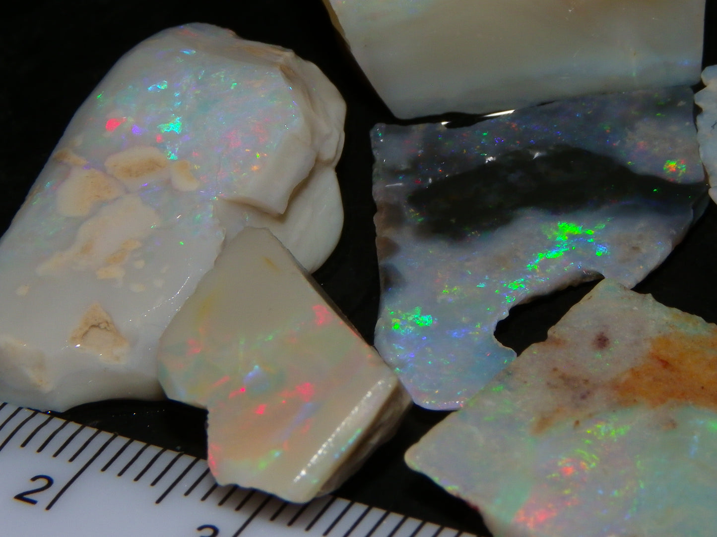 Nice Rough/Sliced Lightning Ridge Opals 79.8cts Multicolour Fires/Thin Specimens :)