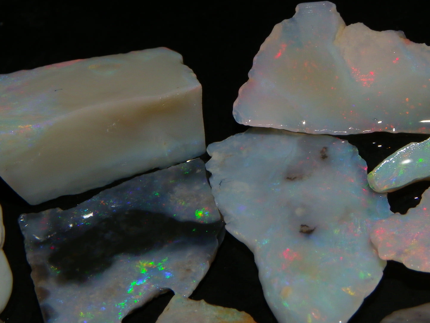 Nice Rough/Sliced Lightning Ridge Opals 79.8cts Multicolour Fires/Thin Specimens :)