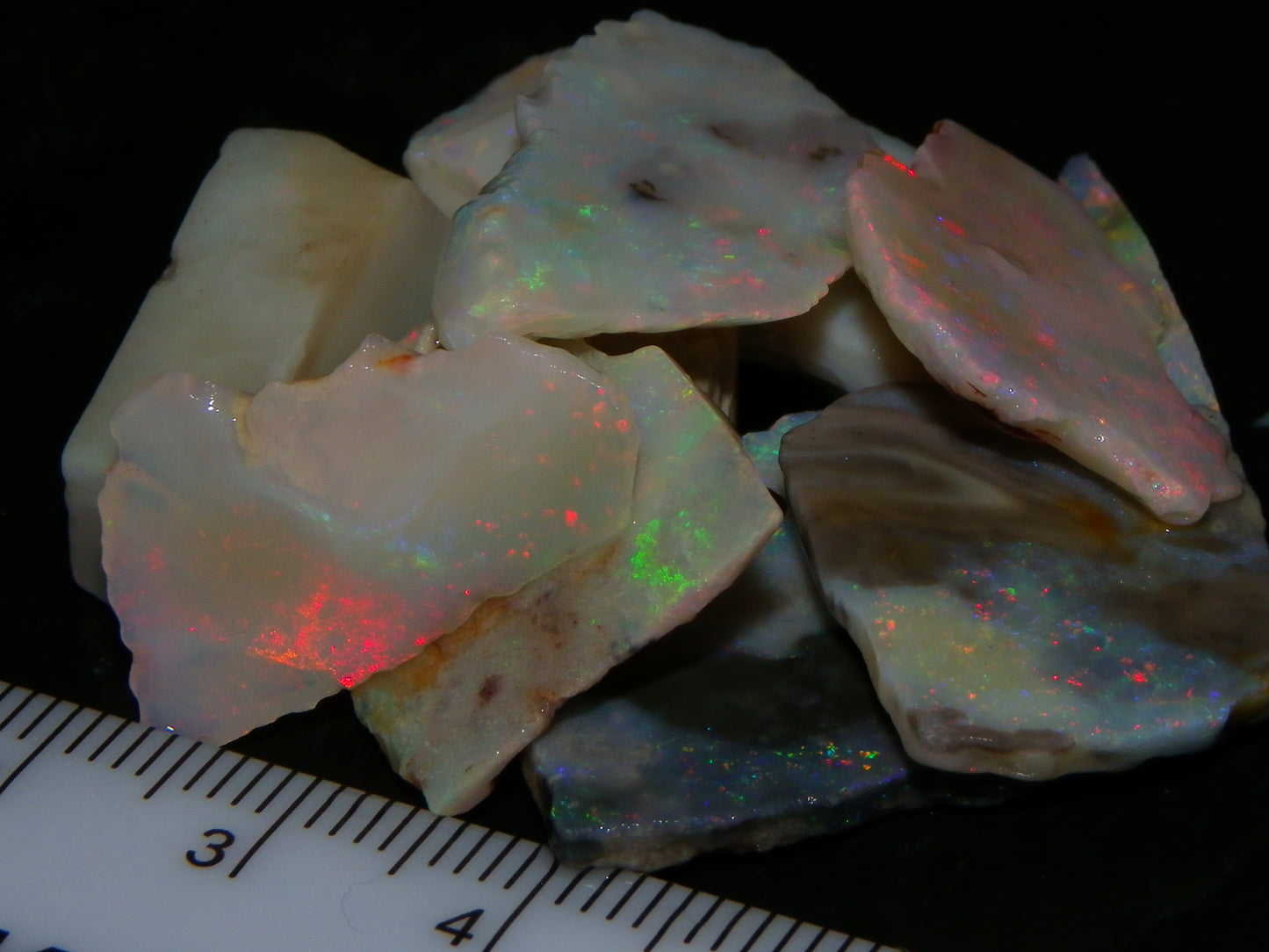 Nice Rough/Sliced Lightning Ridge Opals 79.8cts Multicolour Fires/Thin Specimens :)