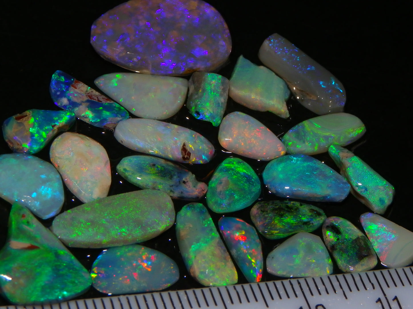 Nice Rubbed/Preforms Lightning Ridge Opals Parcel 35cts All with Fires some Multicolours