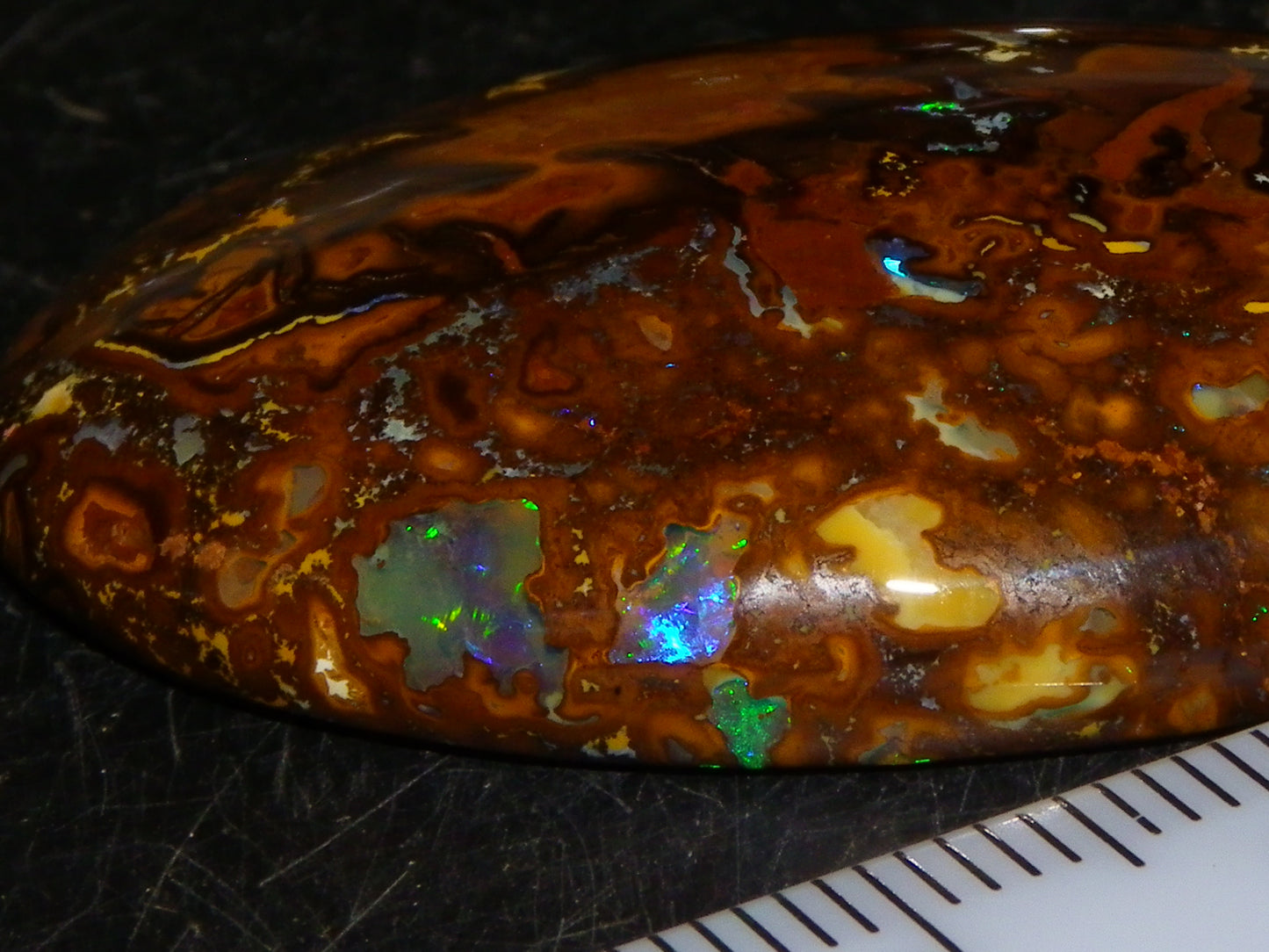 5 Nice Cut/Polished Koroit Opals 260cts Queensland Australia Green Fires