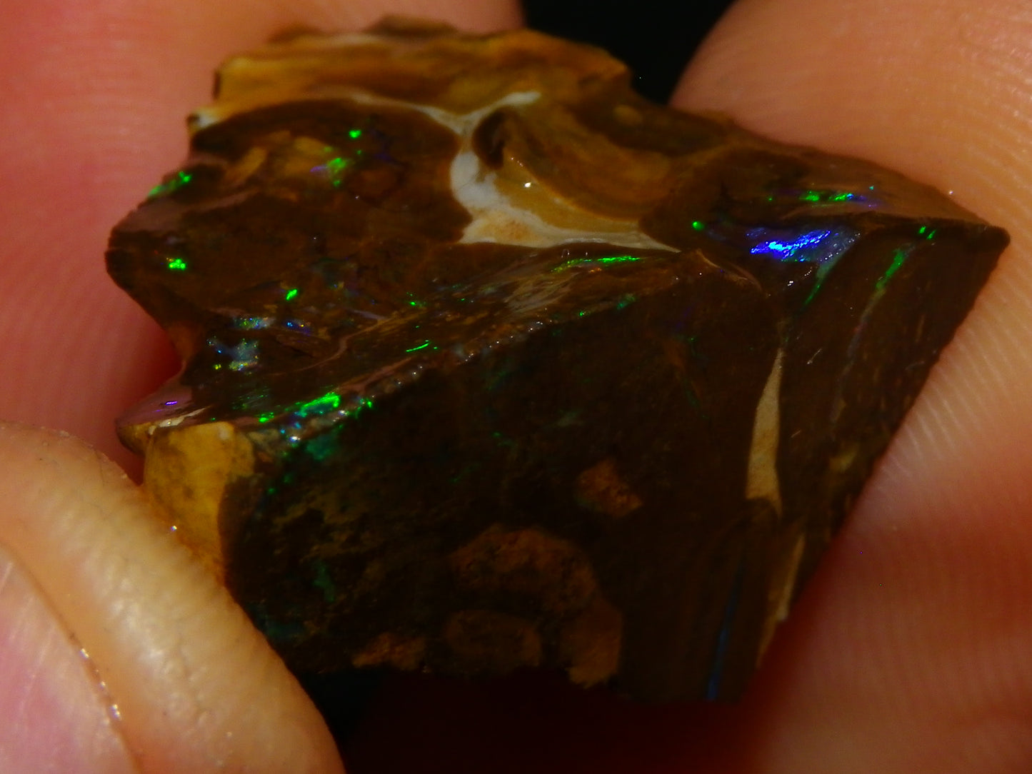 2 Nice Rough/Sliced Matrix/Koroit Opals 145.2cts Red/Green Fires Queensland Australia.