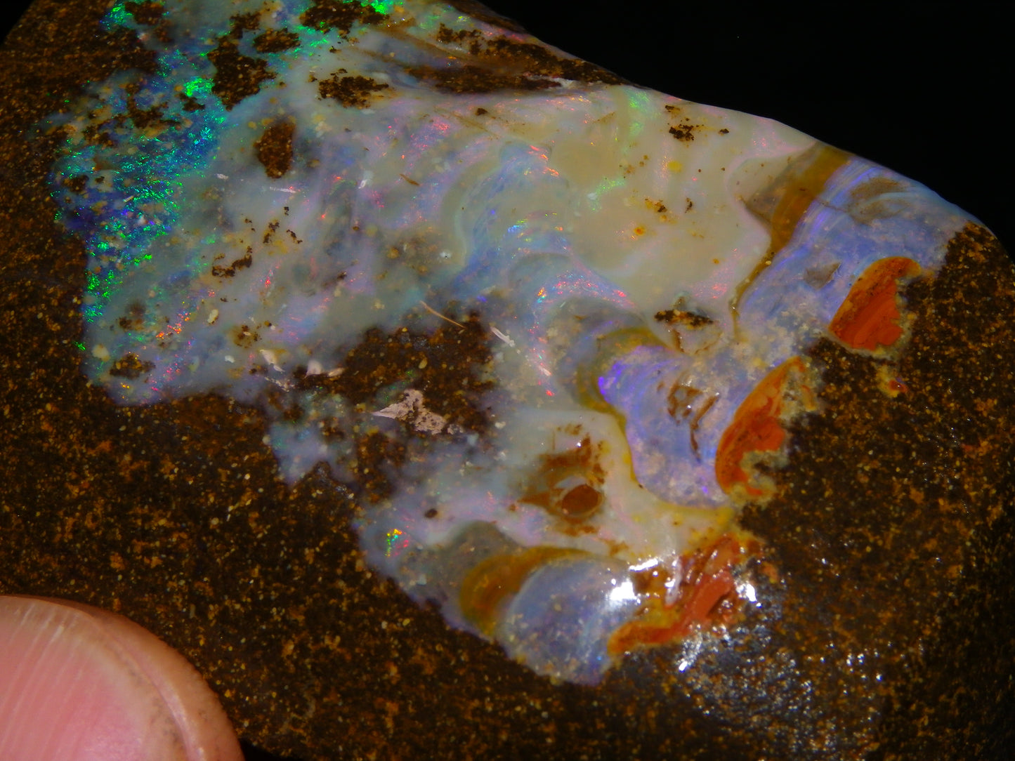 Chunky Queensland Boulder Opal Rub 369.2cts Winton Australia Multicolours