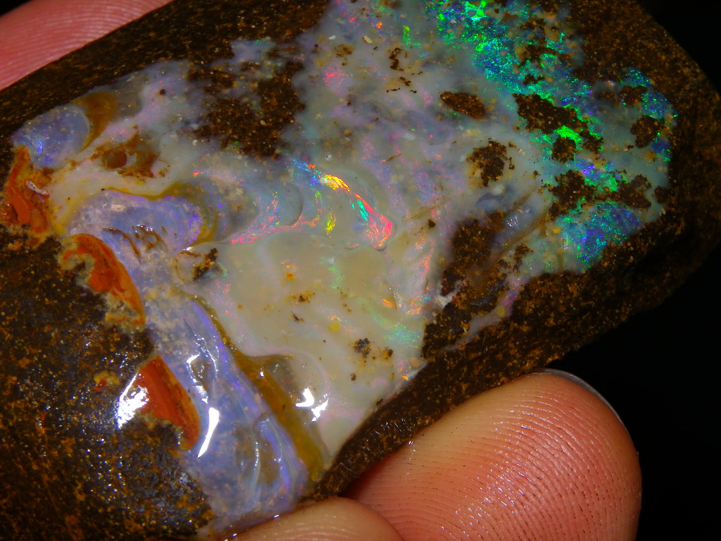 Chunky Queensland Boulder Opal Rub 369.2cts Winton Australia Multicolours