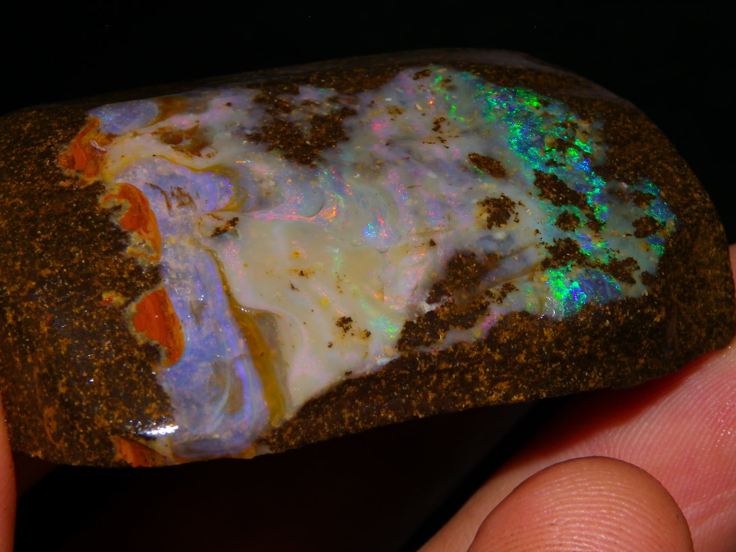 Chunky Queensland Boulder Opal Rub 369.2cts Winton Australia Multicolours