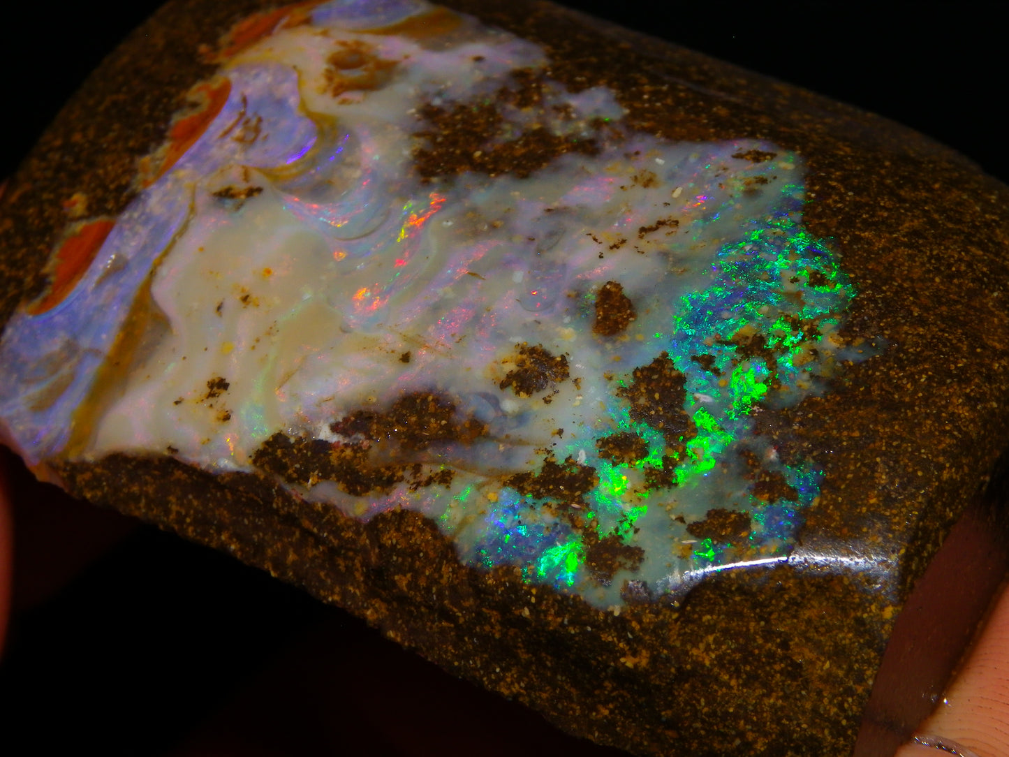 Chunky Queensland Boulder Opal Rub 369.2cts Winton Australia Multicolours