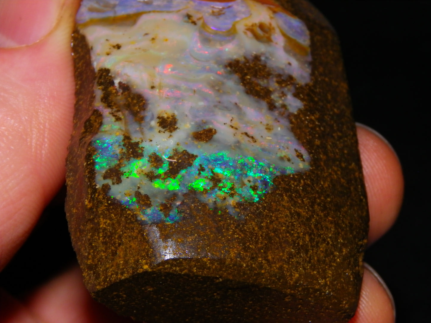 Chunky Queensland Boulder Opal Rub 369.2cts Winton Australia Multicolours