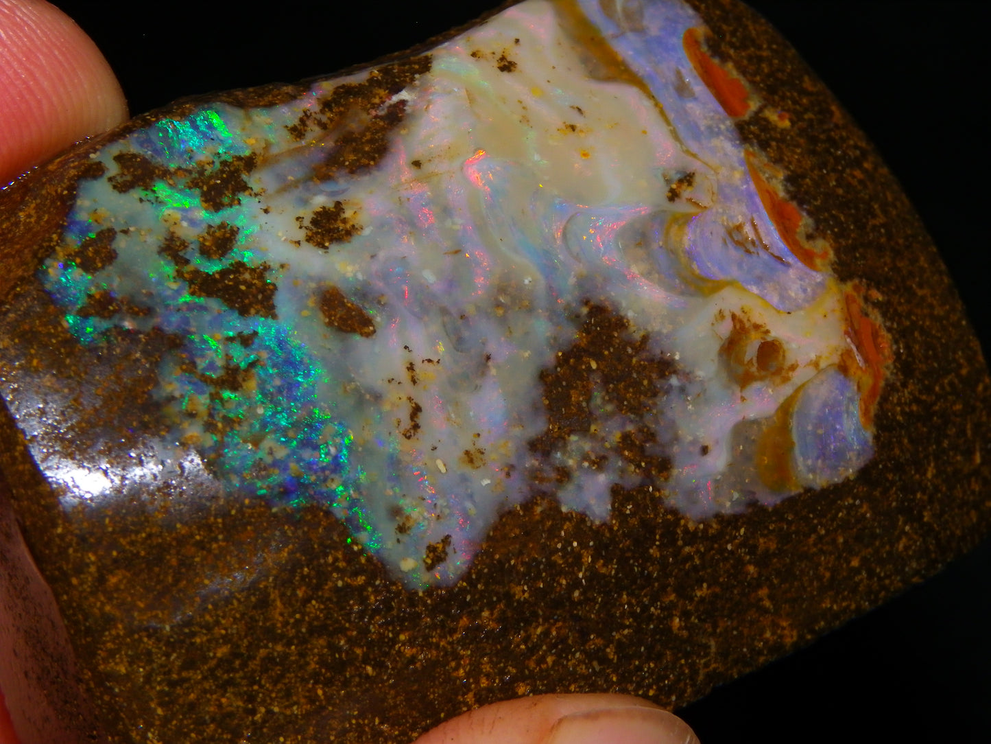 Chunky Queensland Boulder Opal Rub 369.2cts Winton Australia Multicolours