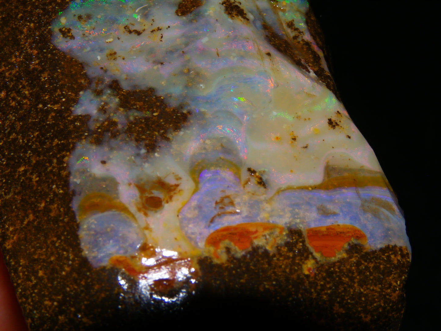 Chunky Queensland Boulder Opal Rub 369.2cts Winton Australia Multicolours