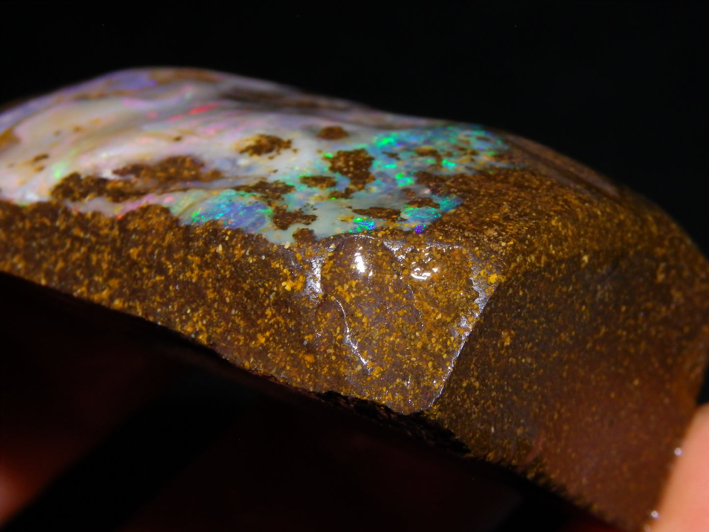 Chunky Queensland Boulder Opal Rub 369.2cts Winton Australia Multicolours