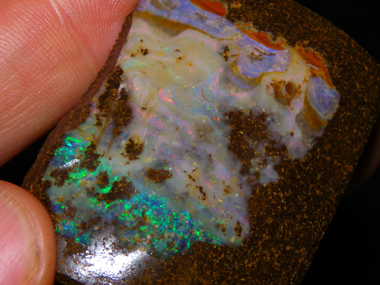 Chunky Queensland Boulder Opal Rub 369.2cts Winton Australia Multicolours