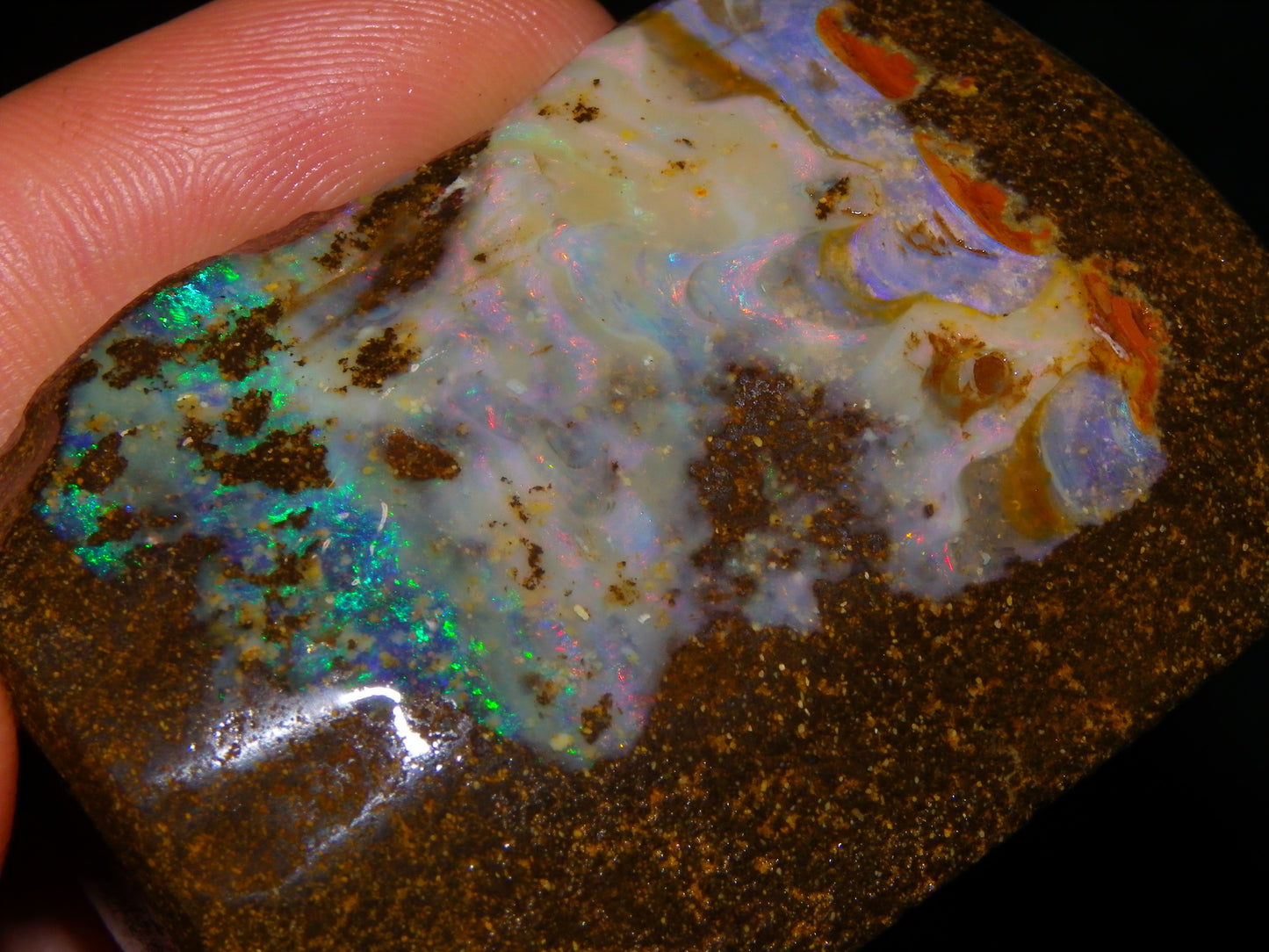 Chunky Queensland Boulder Opal Rub 369.2cts Winton Australia Multicolours