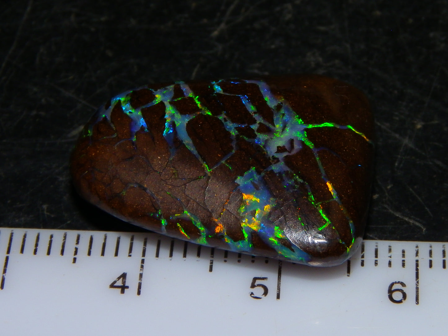Quality Cut/Polished Boulder Opal Freeform Cab 29.63cts Opalton Queensland Australia Multicolours