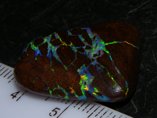 Quality Cut/Polished Boulder Opal Freeform Cab 29.63cts Opalton Queensland Australia Multicolours