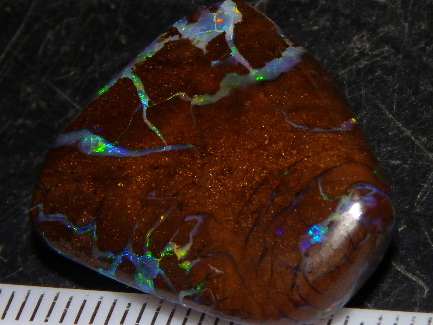 Quality Cut/Polished Boulder Opal Freeform Cab 29.63cts Opalton Queensland Australia Multicolours