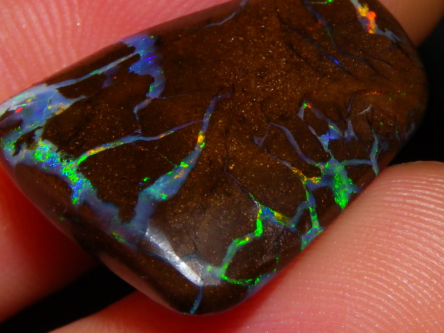Quality Cut/Polished Boulder Opal Freeform Cab 29.63cts Opalton Queensland Australia Multicolours