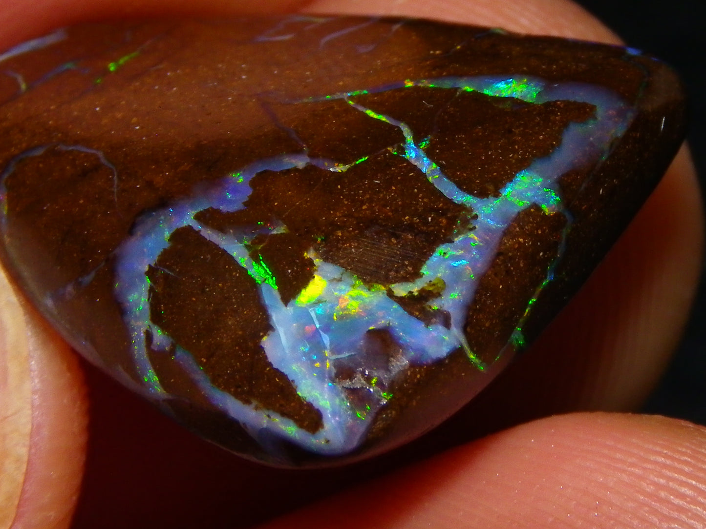 Quality Cut/Polished Boulder Opal Freeform Cab 29.63cts Opalton Queensland Australia Multicolours