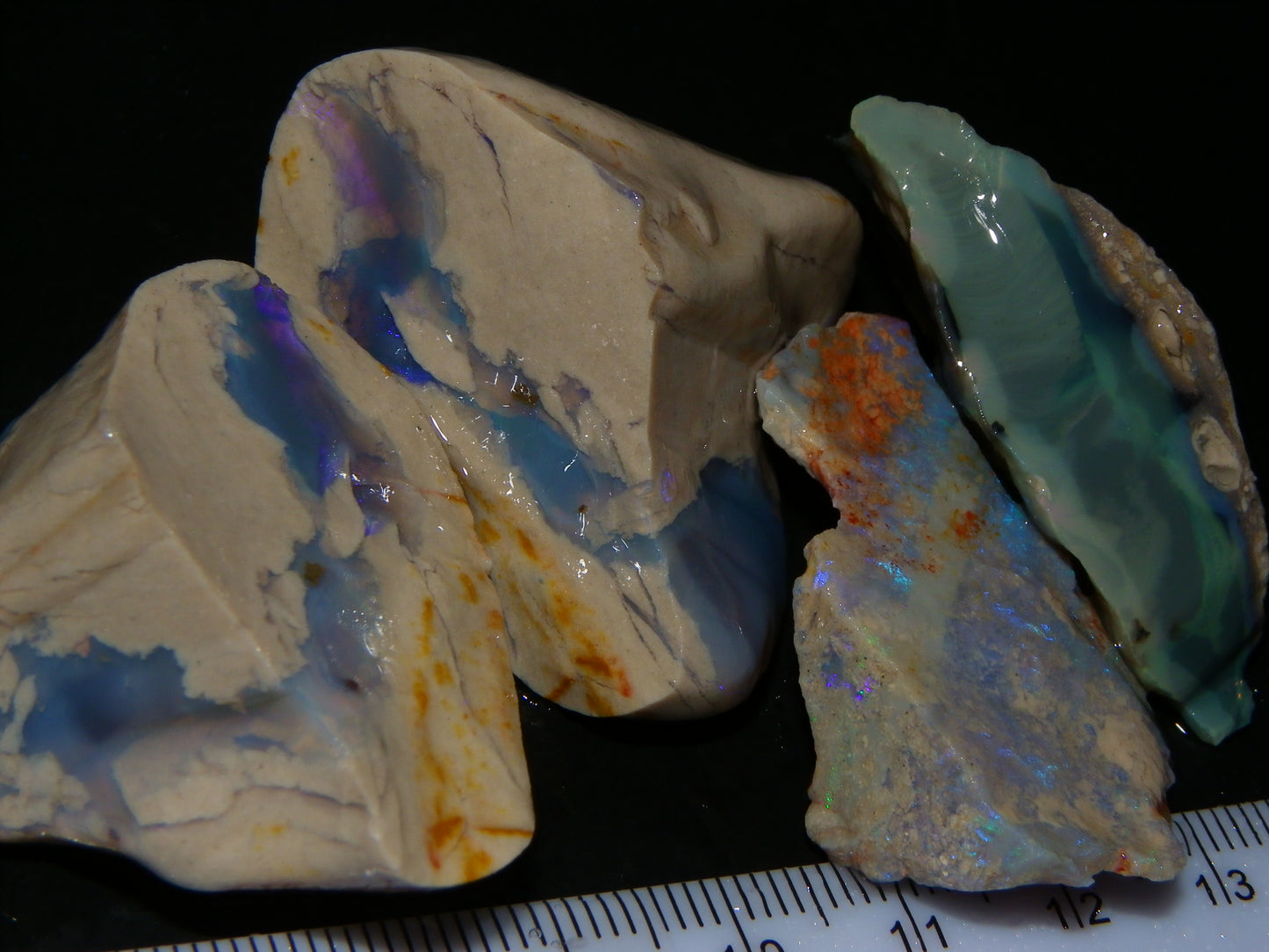 Nice Rough Lightning Ridge Opal Specimens 287cts Mixed Base Some Colour/Fires