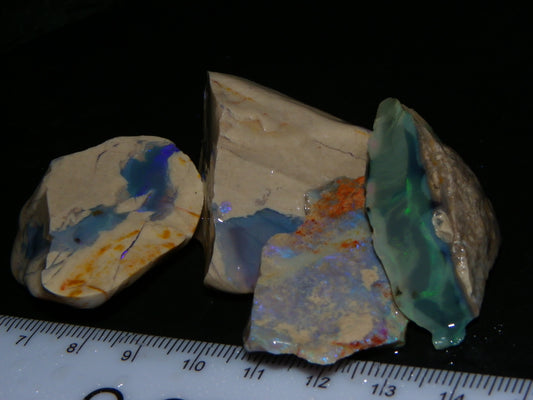 Nice Rough Lightning Ridge Opal Specimens 287cts Mixed Base Some Colour/Fires
