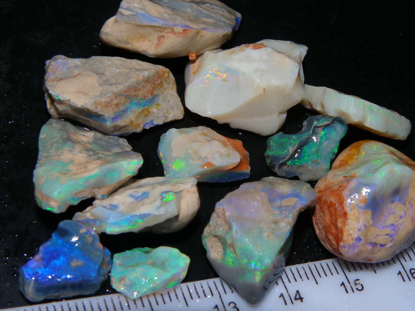 Nice Rough Opal Parcel 137cts Lightning Ridge Australia Blue/Green Crystal Nobby/Seam