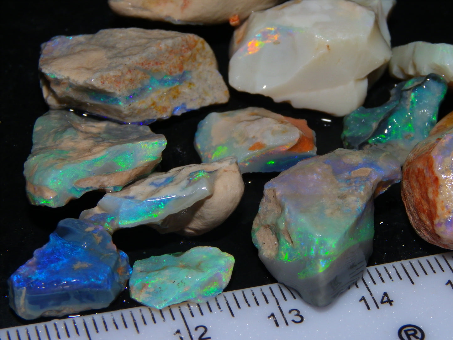 Nice Rough Opal Parcel 137cts Lightning Ridge Australia Blue/Green Crystal Nobby/Seam