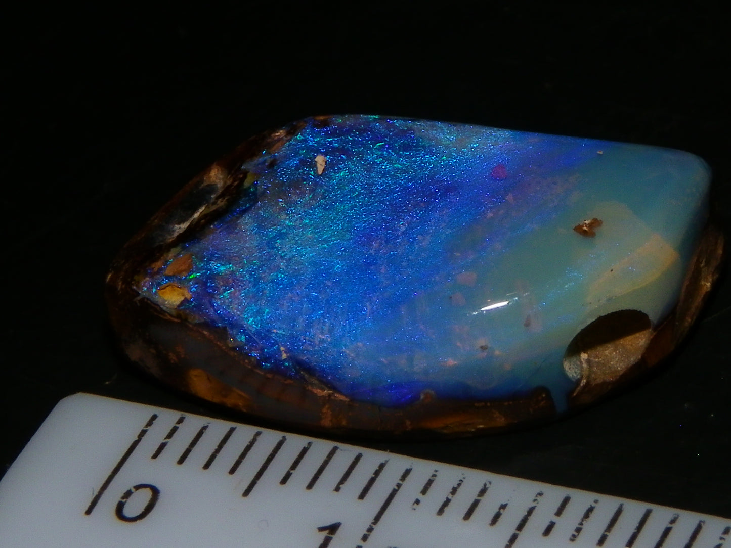 Nice Polished/Drilled Boulder Opal Pendant 17.5cts Blue/Purples Queensland Australia