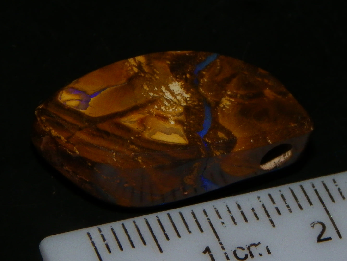 Nice Polished/Drilled Boulder Opal Pendant 17.5cts Blue/Purples Queensland Australia