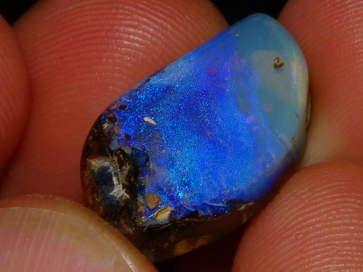 Nice Polished/Drilled Boulder Opal Pendant 17.5cts Blue/Purples Queensland Australia