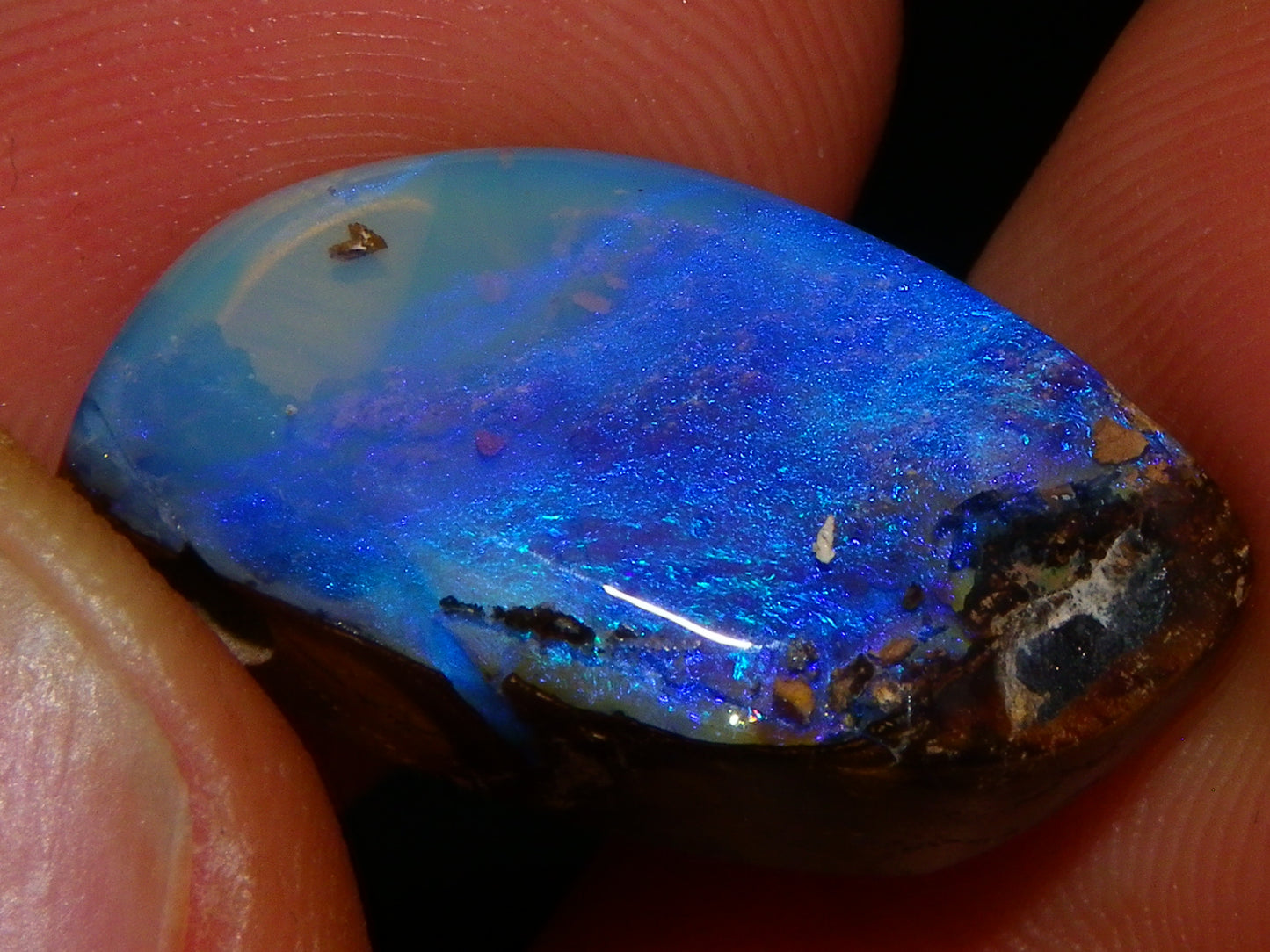 Nice Polished/Drilled Boulder Opal Pendant 17.5cts Blue/Purples Queensland Australia