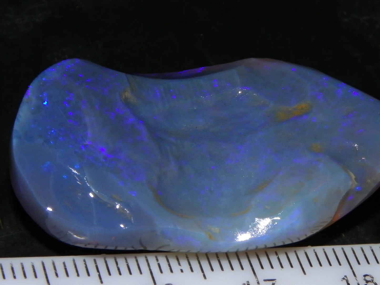 Large 51.3ct Lightning Ridge Dark Crystal Opal Rub/Rough Blue Fires Australia