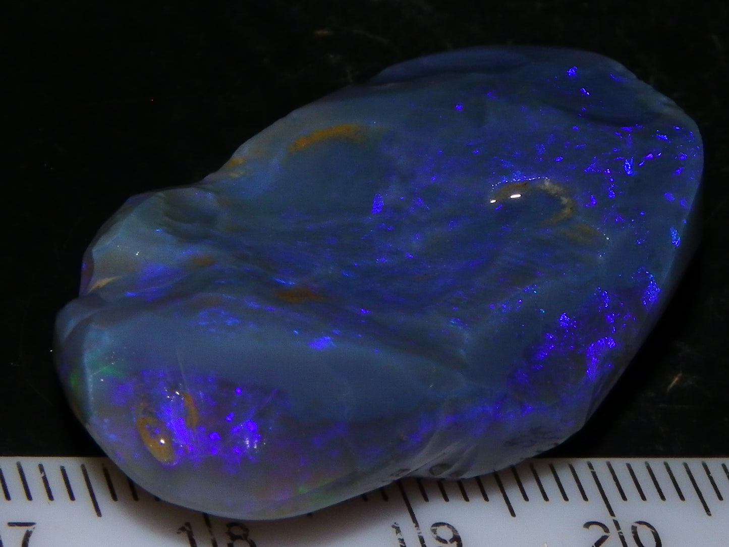 Large 51.3ct Lightning Ridge Dark Crystal Opal Rub/Rough Blue Fires Australia